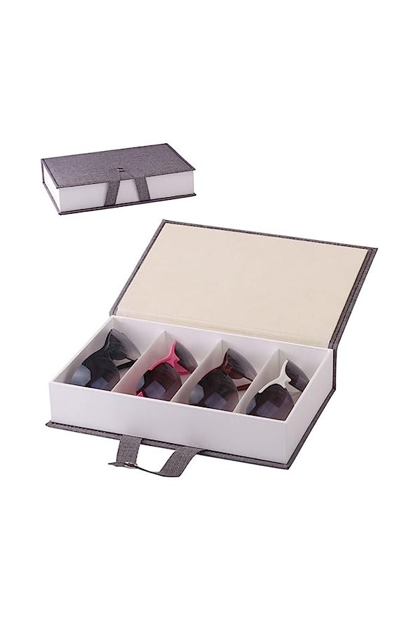 Holibanna Présentoir 4 Verres Support Détui à Lunettes De Soleil Vitrine De Lunettes De Soleil Tiroirs De Rangement Caisson 