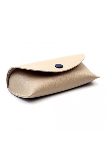 RISEDS Étuis À Lunettes Lunettes de Soleil étui en Cuir étui à Lunettes Souple étui à Lunettes à Rabat Color : Beige, Size :