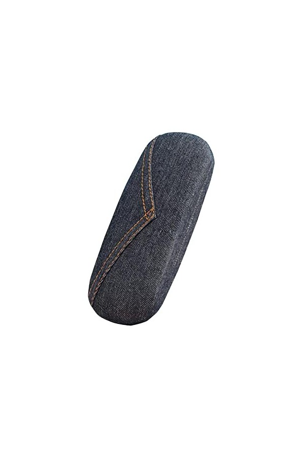 Étui à lunettes rigide en bois, étui de protection pour lunettes de soleil avec chiffon de nettoyage, jeans, chair, taille un