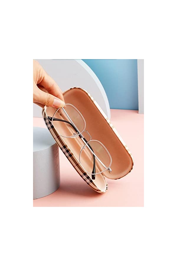 Jingyun Étui à lunettes rigide en bois avec chiffon de nettoyage, grilles