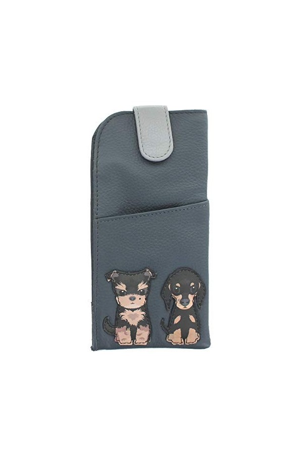 Mala Leather 5156_65 Étui à lunettes en cuir Collection Best Friends, gris Gris - 5156_65