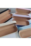 Jingyun Étui à lunettes rigide pliable avec chiffon de nettoyage Beige