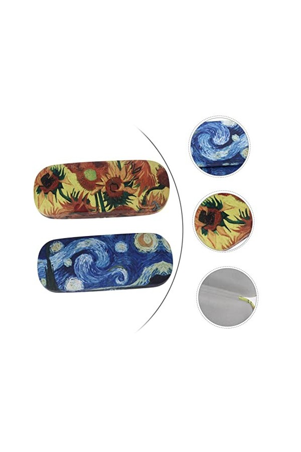SOIMISS 4 Pcs Couleur Vincent Stockage Rétro Dame LArt Unisexe Cas Idéaux Gogh Lunettes Nuit Étoile Ciel Nature QuelquUn Fe