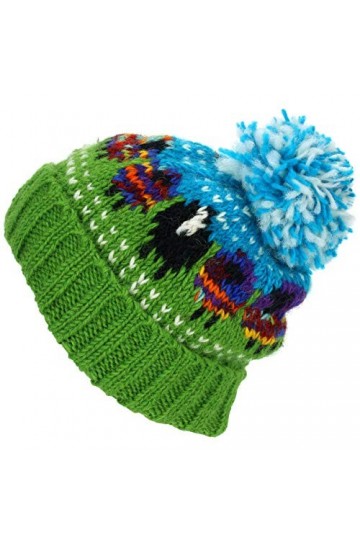 LOUDelephant Bonnet à pompon en laine - Mouton, rose, taille unique