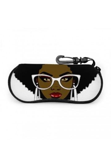 Étui à lunettes, belle femme ébène Afro coeur coiffure lunettes de soleil étui souple étui à lunettes ultra léger en néoprène