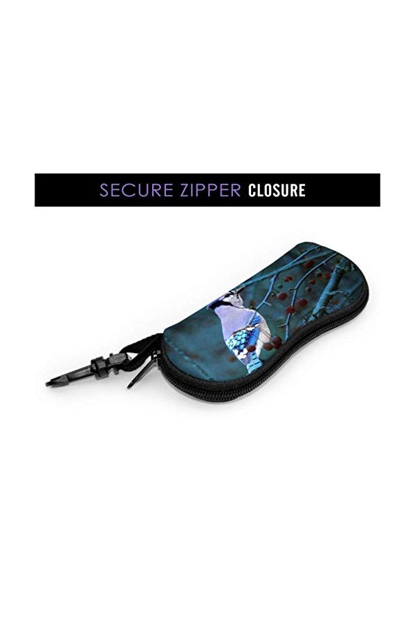 Étui à lunettes, étui souple pour lunettes de soleil Blue Jay Twilight Étui à lunettes en néoprène ultra léger avec fermeture