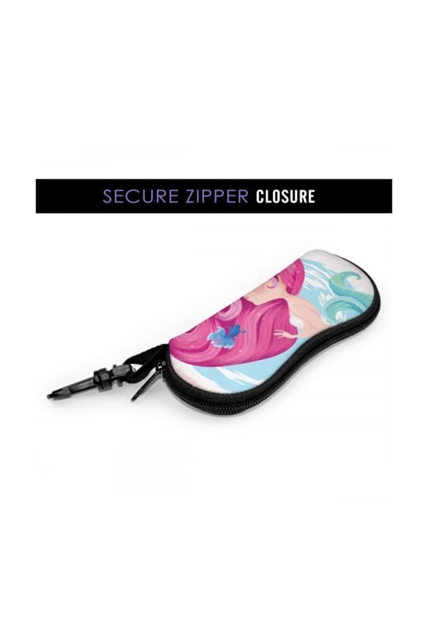 Étui à lunettes, mignon poisson sirène étoile de mer Illustration vectorielle lunettes de soleil étui souple étui à lunettes 