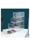 Ausla Boîte de Rangement de Lunettes Transparente Empilable à 4 Couches, Organisateur de Lunettes de Soleil, Organisateur Cla