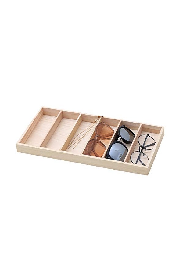 SOONHUA Étui de rangement pour lunettes de soleil - 6 emplacements - En bois - Pour homme et femme