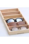 SOONHUA Étui de rangement pour lunettes de soleil - 6 emplacements - En bois - Pour homme et femme