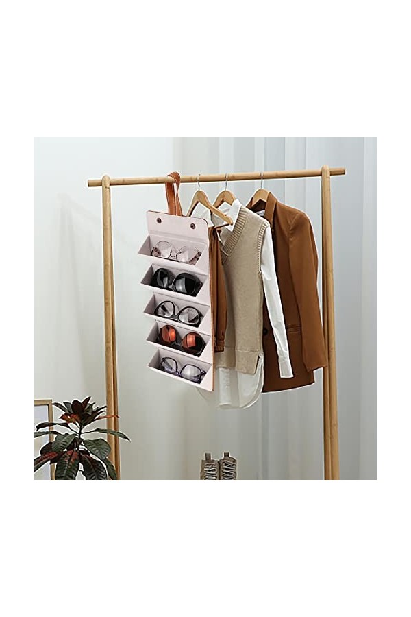 voyage pour plusieurs paires | rangement pliable pour lunettes soleil | rangement portable en cuir PU à suspendre pour homme