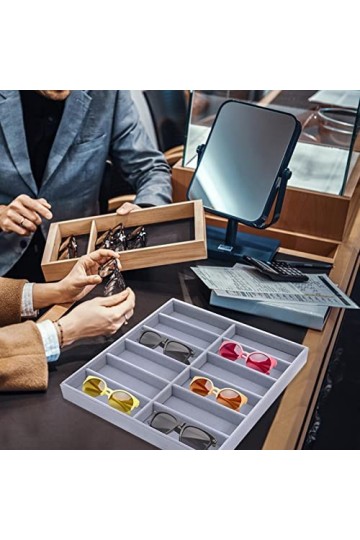 Cyhamse rangement pour lunettes | rangement daffichage lunettes à 12 grilles | Organisateur stockage bijoux portable pour lu