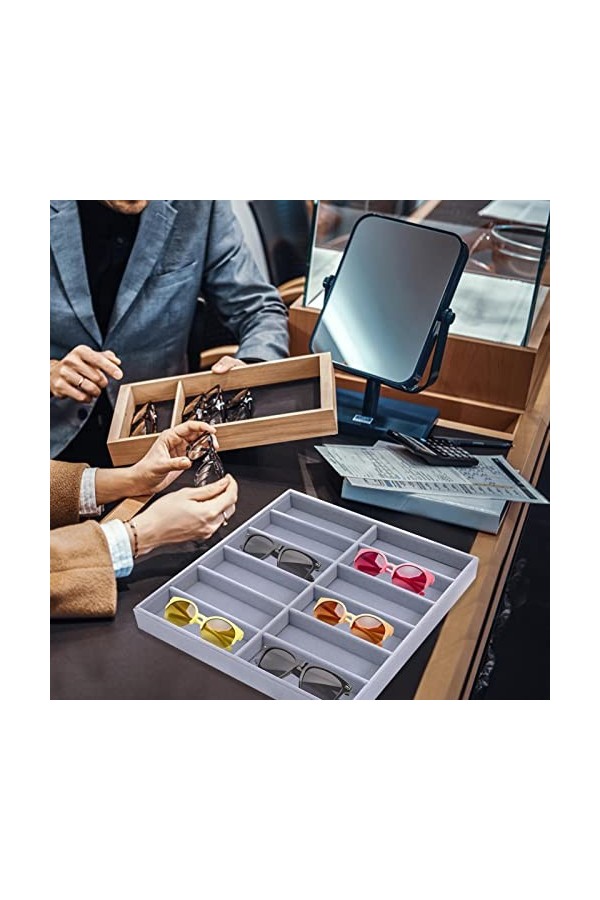Cyhamse rangement pour lunettes | rangement daffichage lunettes à 12 grilles | Organisateur stockage bijoux portable pour lu