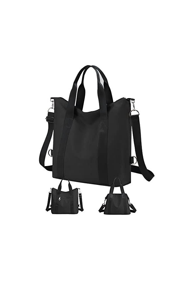 LIVACASA Sac a Main Femme, 13.4 Inch A4 Hydrofuge 2 en 1 Sac Cabas et Sacs Bandoulière,Multifonctionnel de Grande Capacité To