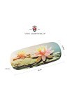 von Lilienfeld Nénuphars Étui Lunettes Boîte Robuste Cadeau Étui Lunettes de Soleil Chiffon de Nettoyage Art Fleur