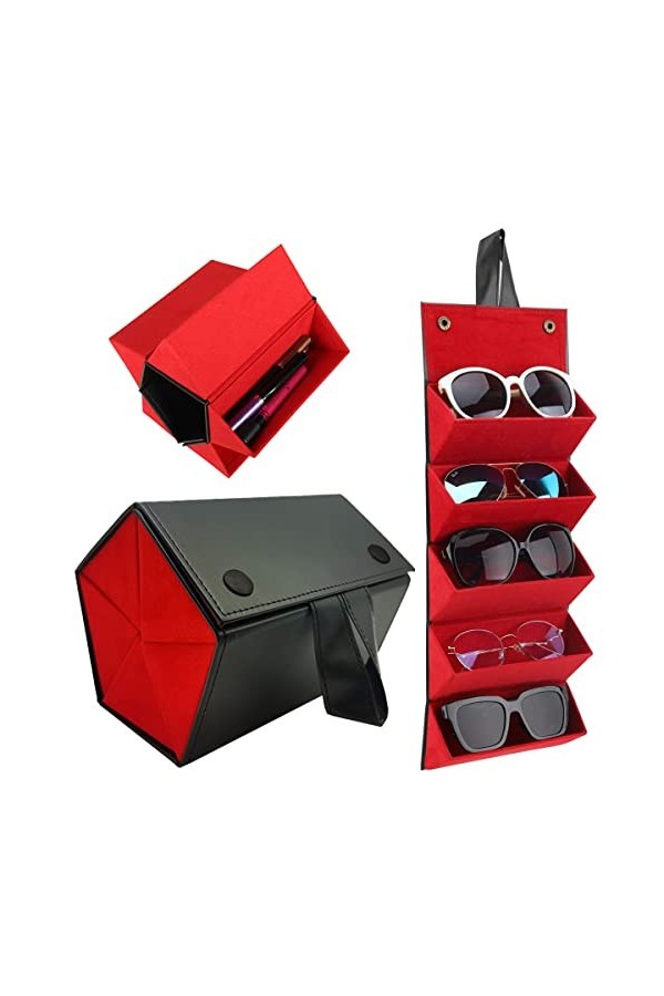 TAIZER Boîte Rangement Lunettes Organisateur Lunettes Soleil Suspendus Boîte Rangement pour Lunettes Pliable Boîte Affichage 