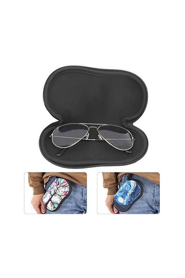 Alomejor 2 pi¨¨ces ¨¦tui ¨¤ lunettes avec mousqueton crochet lunettes ¨¦tanches poche ¨¤ glissi¨¨re lunettes de soleil portab