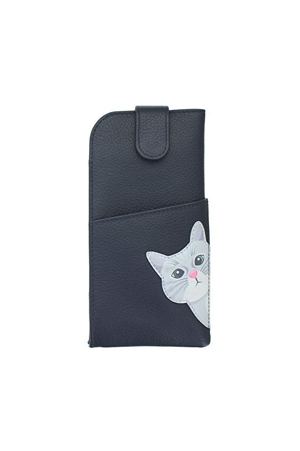 Mala Leather Cleo the Cat Collection 5171_50 Étui à lunettes en cuir - Bleu - taille unique