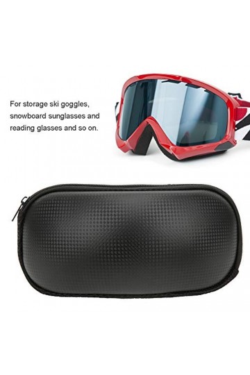 Étui de Transport pour Lunettes de Ski, Boîte de Rangement Portable pour Lunettes de Snowboard, étui Rigide en Cuir PU avec F