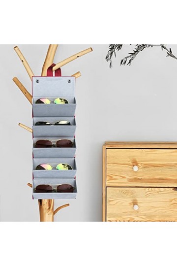 HATAP 5 fentes voyage lunettes de soleil organisateur étui à lunettes pliable porte-lunettes boîte de rangement pour plusieur