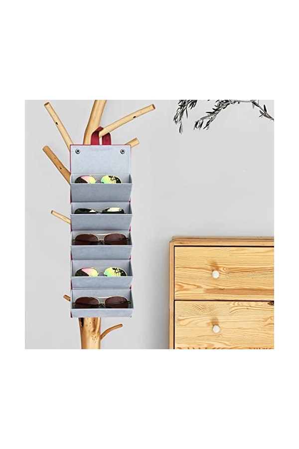 HATAP 5 fentes voyage lunettes de soleil organisateur étui à lunettes pliable porte-lunettes boîte de rangement pour plusieur