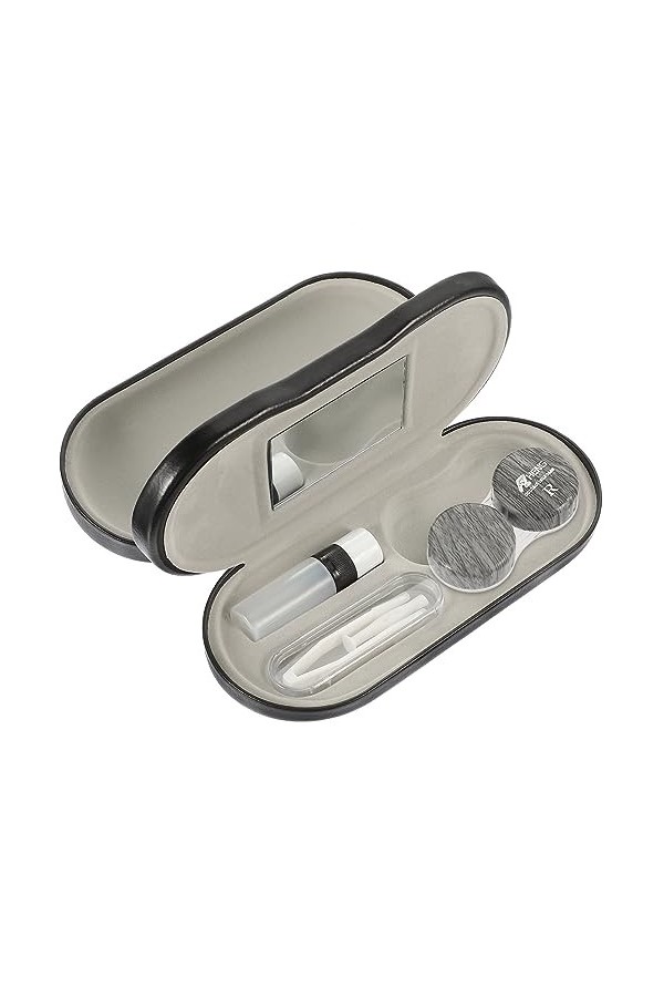 Gatuida 1 Ensemble Étui À Lunettes À Double Usage Étui À Lunettes De Contact 2 En 1 Étui À Lunettes En Grain De Bois Kit De L