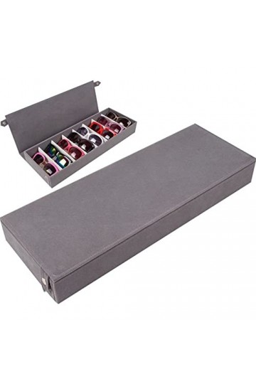 Sanfly Organisateur de lunettes de soleil de voyage, boîte de rangement de lunettes de soleil, grille à 8 fentes, présentoir 