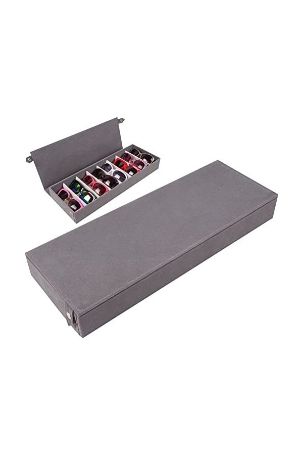 Sanfly Organisateur de lunettes de soleil de voyage, boîte de rangement de lunettes de soleil, grille à 8 fentes, présentoir 