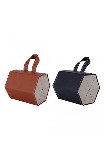 Organisateur de Lunettes de Soleil de Voyage à 6 Fentes, Boîte de Rangement de Lunettes Suspendue en Cuir PU Portable, étui d