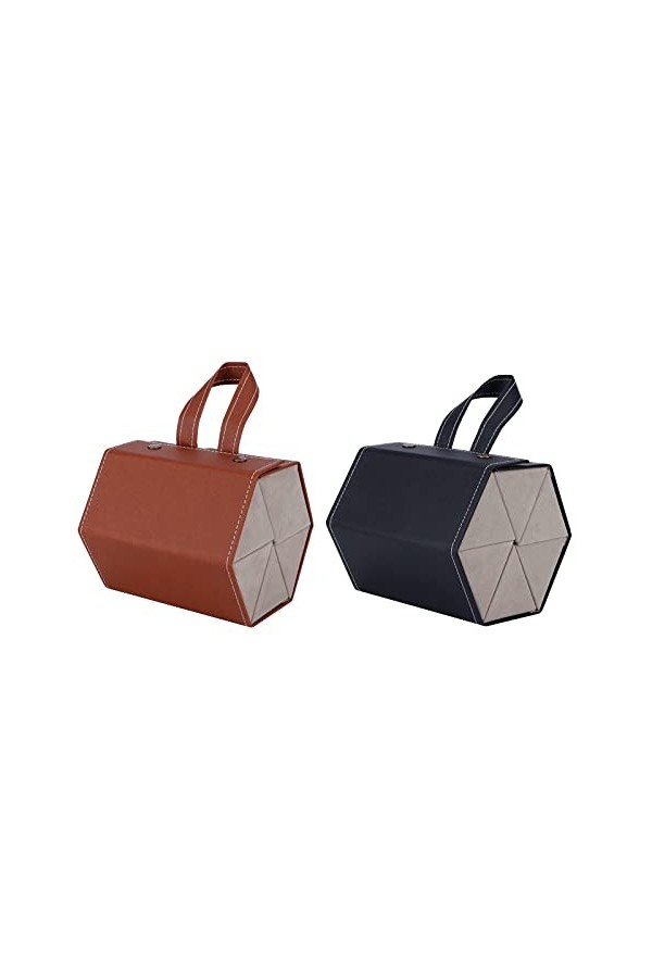 Organisateur de Lunettes de Soleil de Voyage à 6 Fentes, Boîte de Rangement de Lunettes Suspendue en Cuir PU Portable, étui d