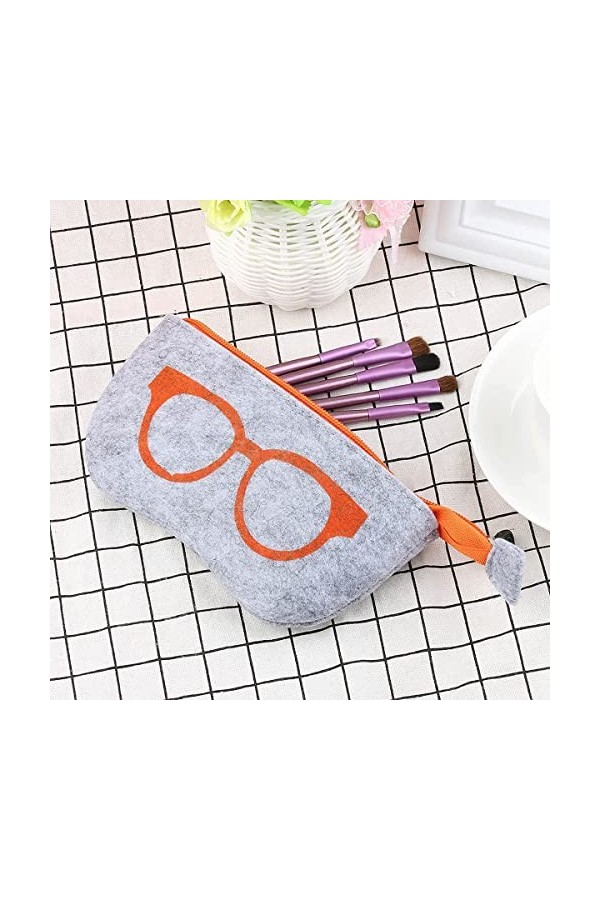 8 pièces Portable Étui pour Lunettes de Soleil-Mode Lunettes De Soleil Sac-Feutre Mou Anti-Scratch Lunettes Sac avec Fermetur