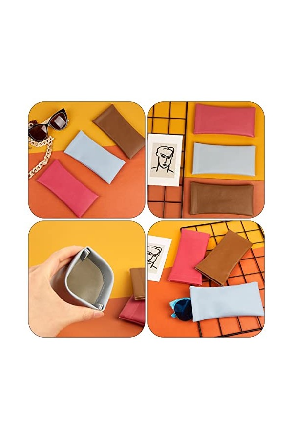 FRCOLOR 6 Pièces Sac à Lunettes Pochette Souple Pour Lunettes De Transport Pour Lunettes Organisateur Portatif De Lunettes De