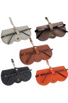 2pcs étui à lunettes de soleil en cuir véritable portable, étui à lunettes rétro, pochette de lunettes de soleil souple durab