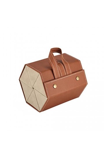 Fencelly Boîte de rangement pliable pour lunettes de soleil pour homme et femme, en cuir synthétique, 6 grilles marron, S