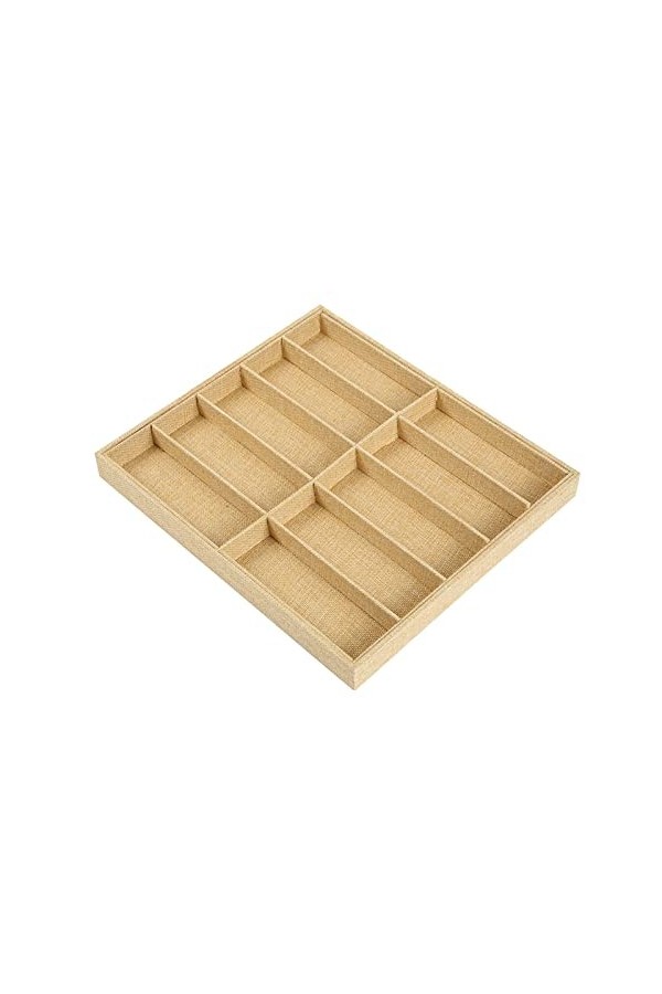 Paowsietiviity 10 compartiments pour lunettes de soleil - En lin - 34,5 x 30 x 3 cm, Lin, 34,5 x 30 x 3 cm, 34.5 x 30 x 3 cm