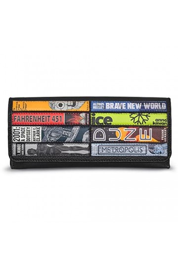 Yoshi Sci-Fi Bookworm Étui à lunettes en cuir avec rabat Noir