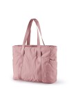 BAGSMART Sac fourre-tout pour femme - Grand sac à bandoulière avec boucle pour tapis de yoga - Pour gym, travail, école, rose