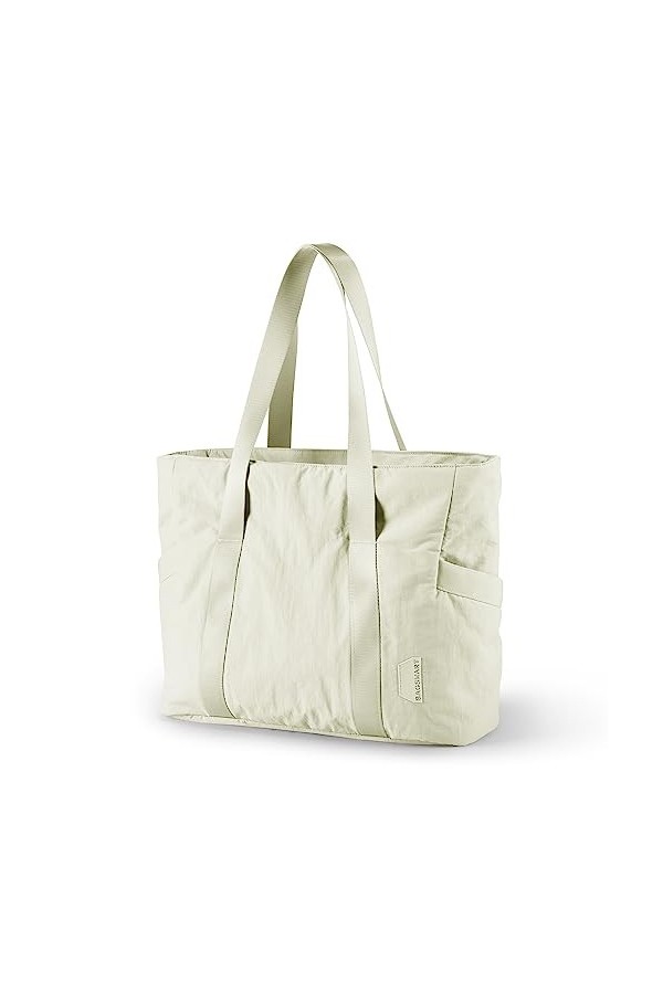 BAGSMART Sac fourre-tout pour femme - Grand sac à bandoulière avec boucle pour tapis de yoga - Pour gym, travail, école, rose