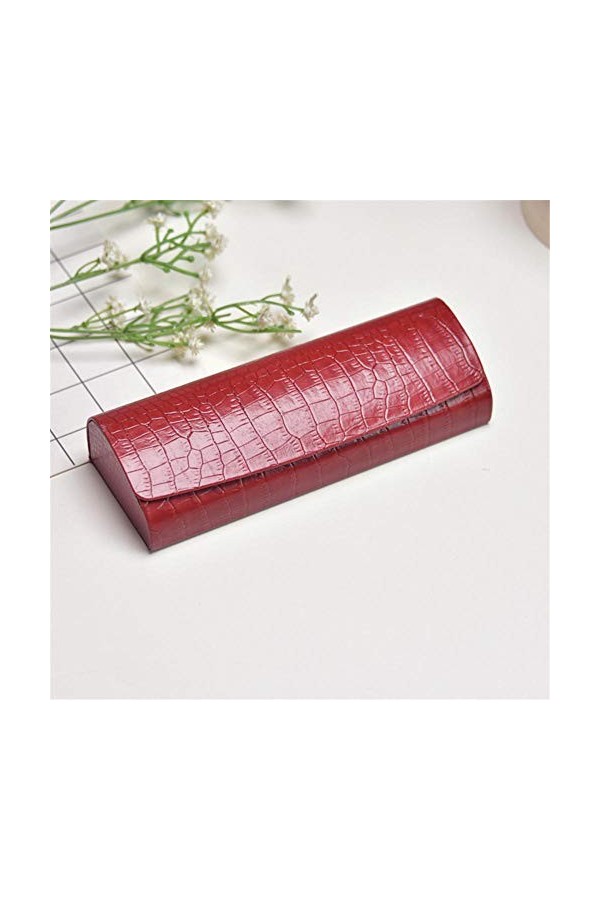 QLSGFBDIM Étui à crayons Étui à lunettes Étui à lunettes pour hommes et femmes Mode créative Motif crocodile Léger, anti-pres