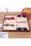 Étui de rangement pour lunettes, boîte à lunettes pratique ， 10 grilles pour hommes femmes