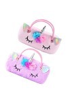 TOPPERFUN 2 Pièces à Lunettes Licorne à Lunettes Rigide Pochette à Lunettes Souple Pour Lunettes De Soleil Organisateur De Lu