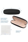 Lot de 2 étuis à lunettes avec chiffon de nettoyage, étui à lunettes rigide compatible avec la plupart des lunettes