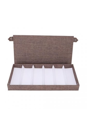 funchic Bote de rangement pour lunettes – Support de lunettes de soleil à 6 emplacements pour collectionneurs Marron-Brun