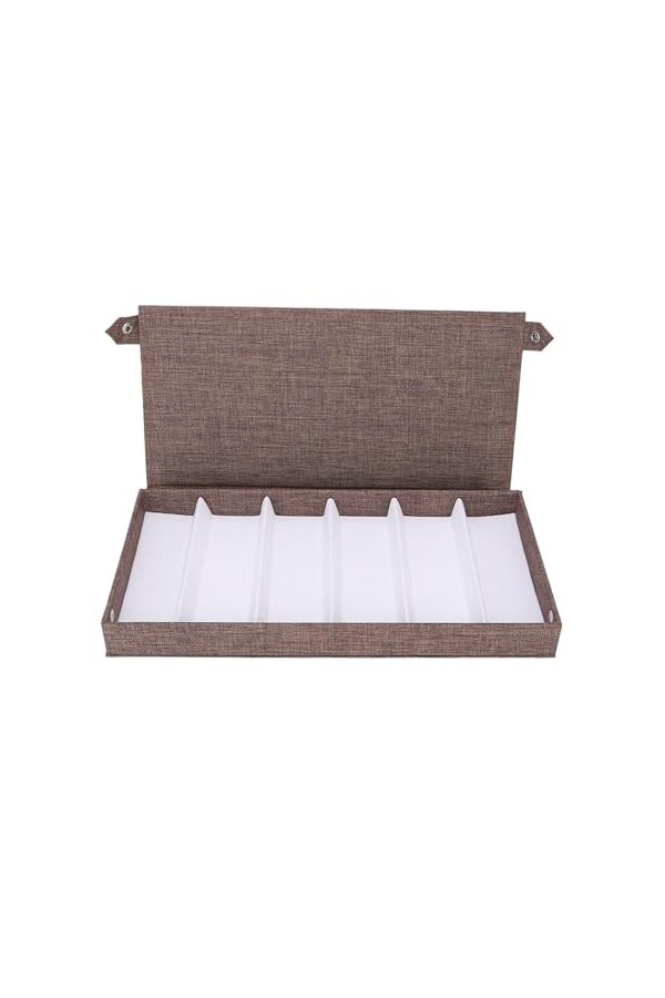 funchic Bote de rangement pour lunettes – Support de lunettes de soleil à 6 emplacements pour collectionneurs Marron-Brun