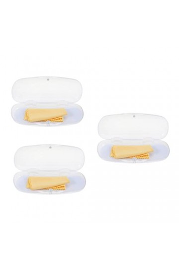 Lurrose Lot de 3 étuis de protection pour lunettes en PVC givré Transparent 15,5 x 6,5 x 3,5 cm