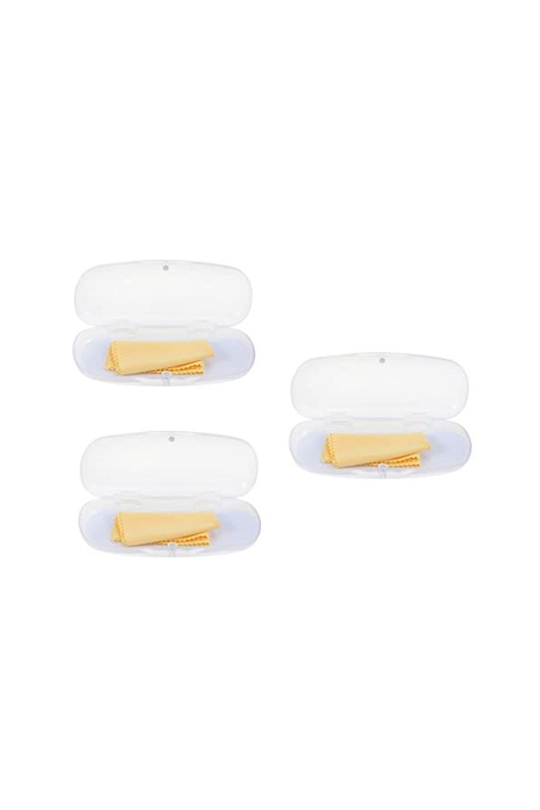 Lurrose Lot de 3 étuis de protection pour lunettes en PVC givré Transparent 15,5 x 6,5 x 3,5 cm