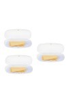 Lurrose Lot de 3 étuis de protection pour lunettes en PVC givré Transparent 15,5 x 6,5 x 3,5 cm