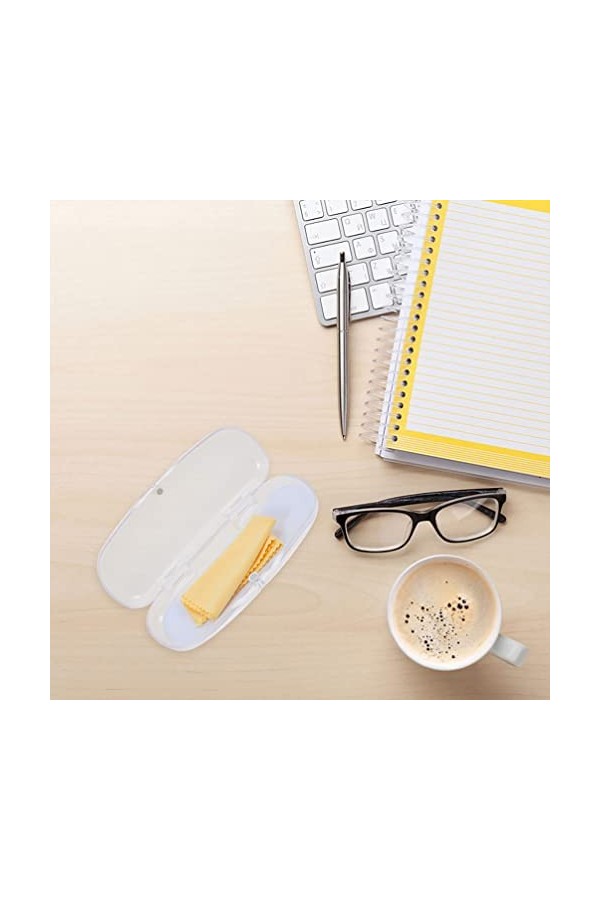 Lurrose Lot de 3 étuis de protection pour lunettes en PVC givré Transparent 15,5 x 6,5 x 3,5 cm