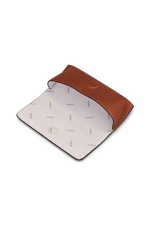 Yoshi Mod Target Étui à lunettes en cuir avec rabat Marron, marron, taille unique