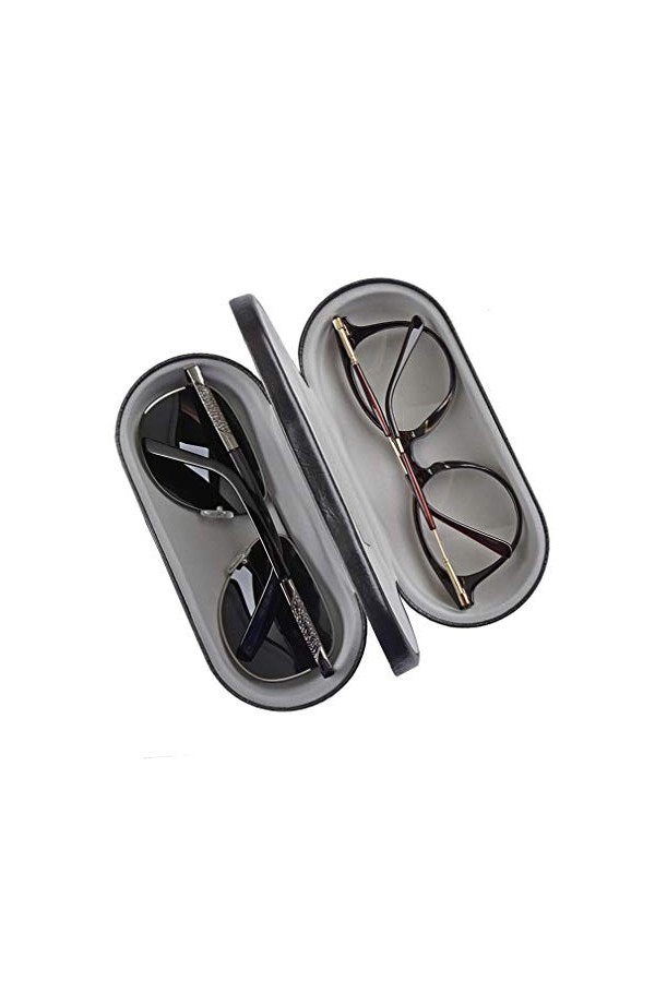 RURUOGUK Double étui à lunettes 2 en 1 double coque rigide pour 2 paires de lunettes ne convient pas aux lunettes de soleil 